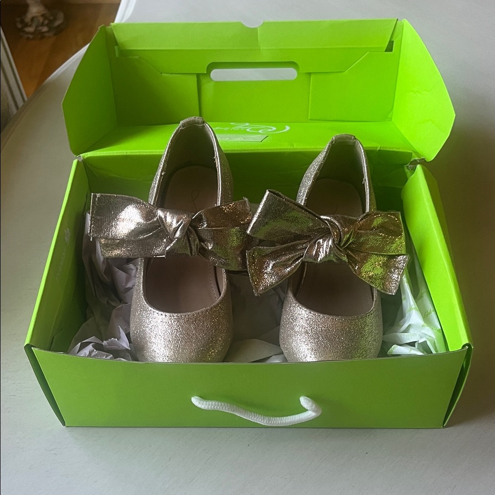 Sam Edelman Kids Gold Bow Dress Shoes